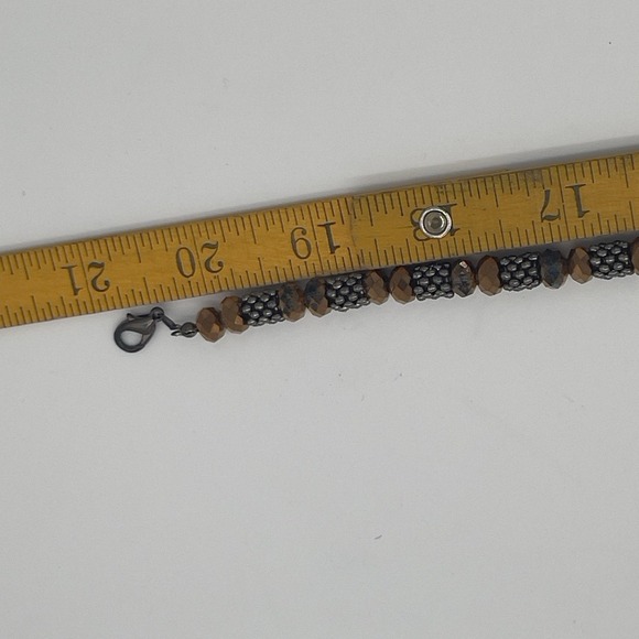 You & I Beaded Necklace & Earrings Set – Bronze Faceted Glass & Silver-Tone - Picture 8 of 8